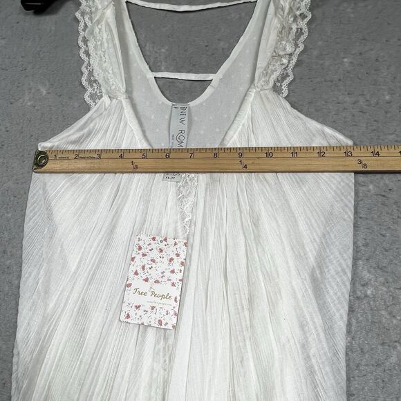 Free People Top Womens Size XS Eggshell Lace Tank Top New Romantics Sleeveless - Picture 5 of 11